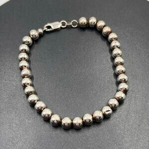 KARIZMA SPA KA 1722‎ Italy Sterling Silver 925 Beaded 5mm Ball Bracelet 7.5”